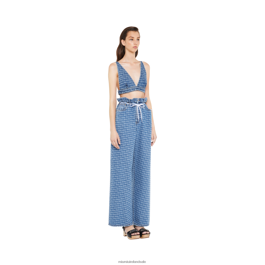 IE Miu MiuReady To Wear Denim Bralette Top Sapphire Blue XJN62J669