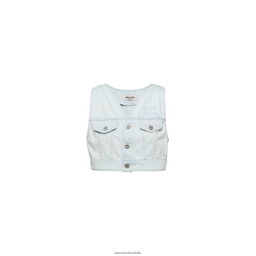 IE Miu MiuReady To Wear Denim Top Light Blue XJN62J606