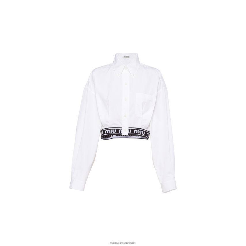 IE Miu MiuReady To Wear Poplin Blouse White XJN62J668