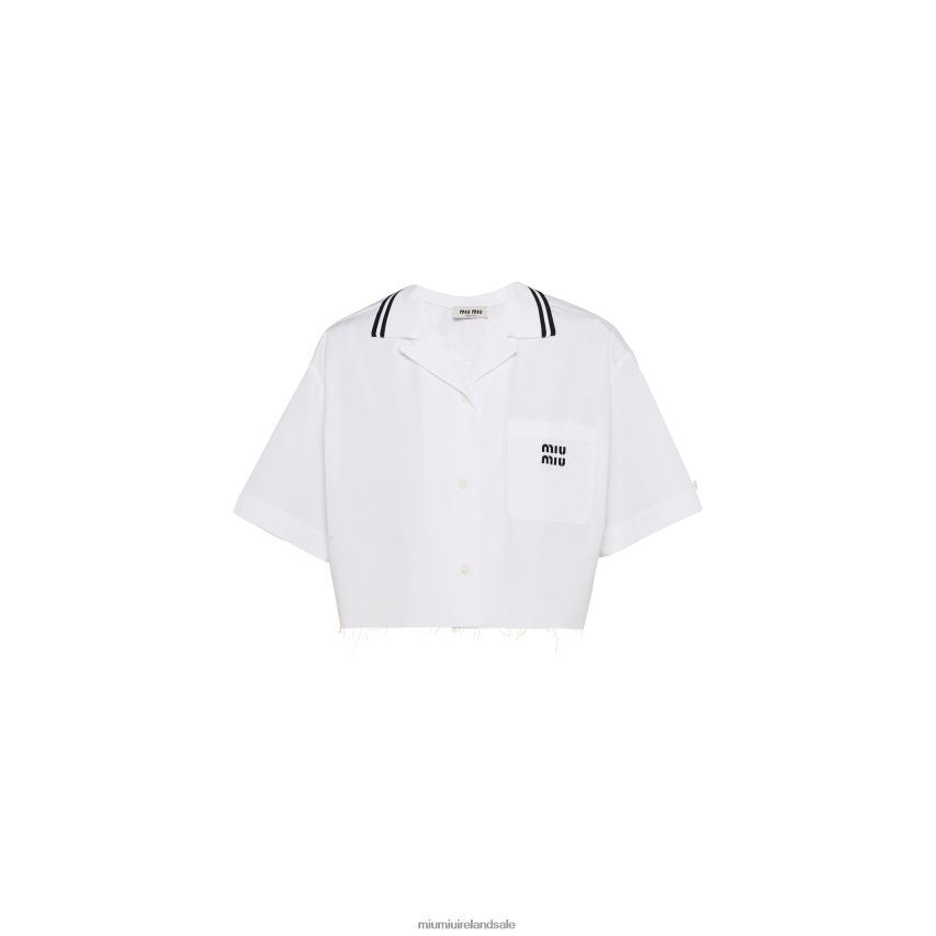 IE Miu MiuReady To Wear Poplin Shirt White XJN62J576