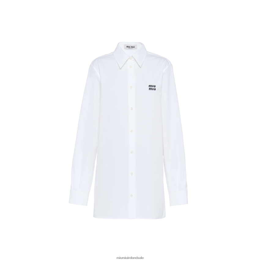 IE Miu MiuReady To Wear Poplin Shirt White XJN62J586
