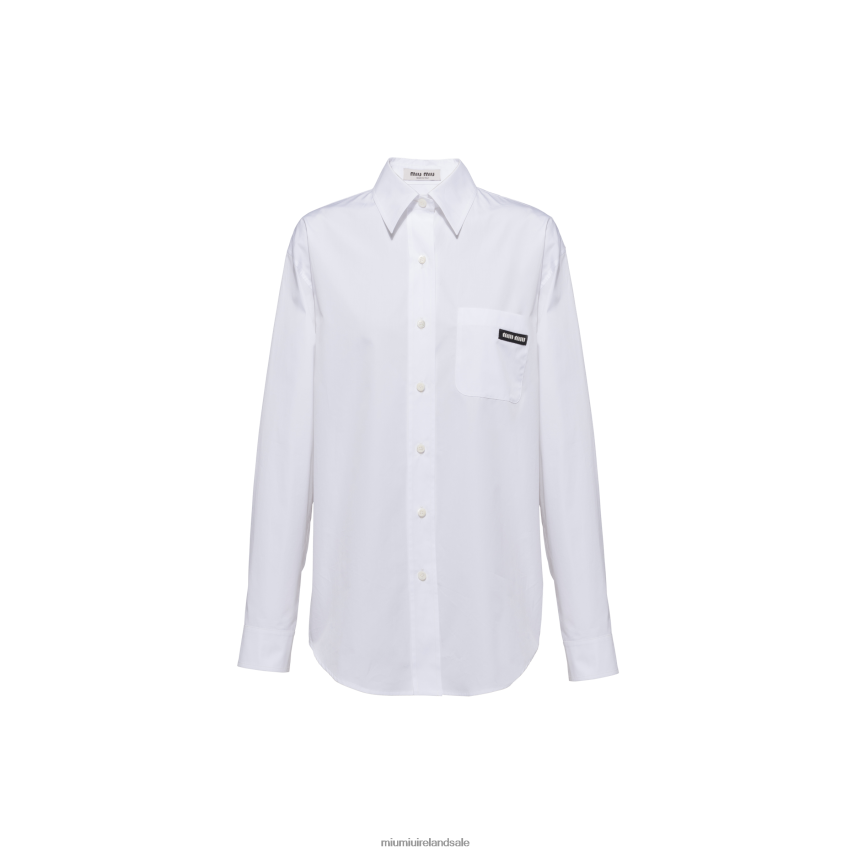IE Miu MiuReady To Wear Poplin Shirt White XJN62J601