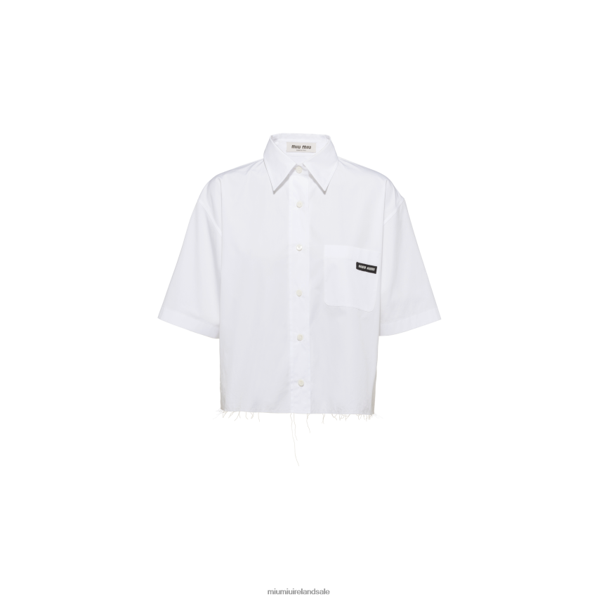IE Miu MiuReady To Wear Poplin Shirt White XJN62J603