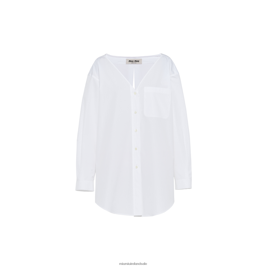 IE Miu MiuReady To Wear Poplin Shirt White XJN62J609