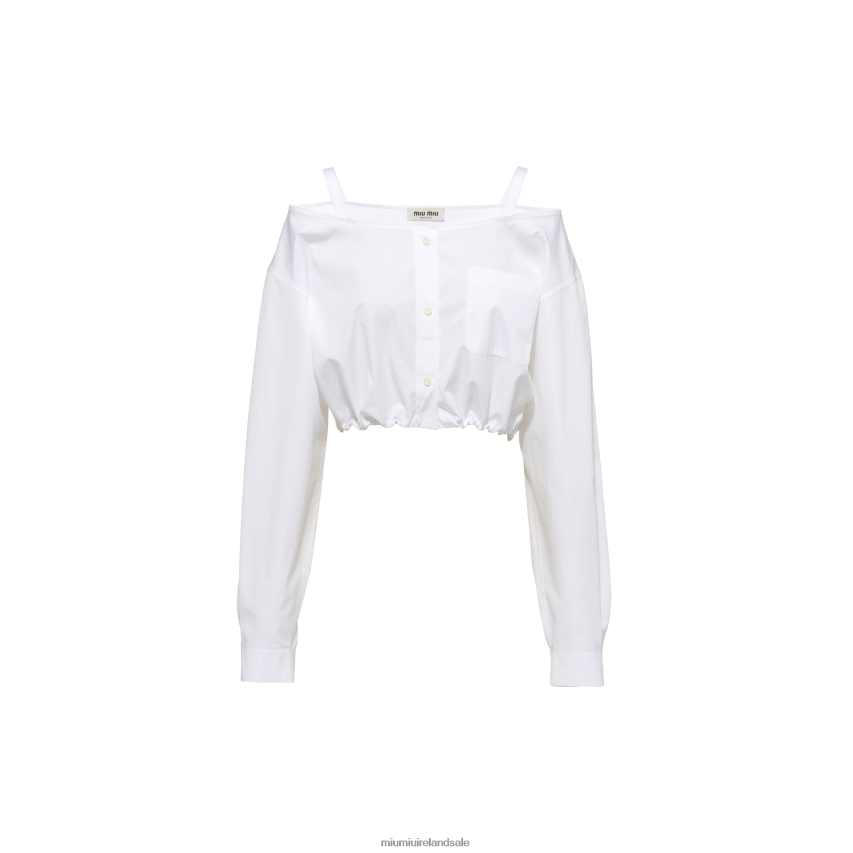 IE Miu MiuReady To Wear Poplin Shirt White XJN62J610