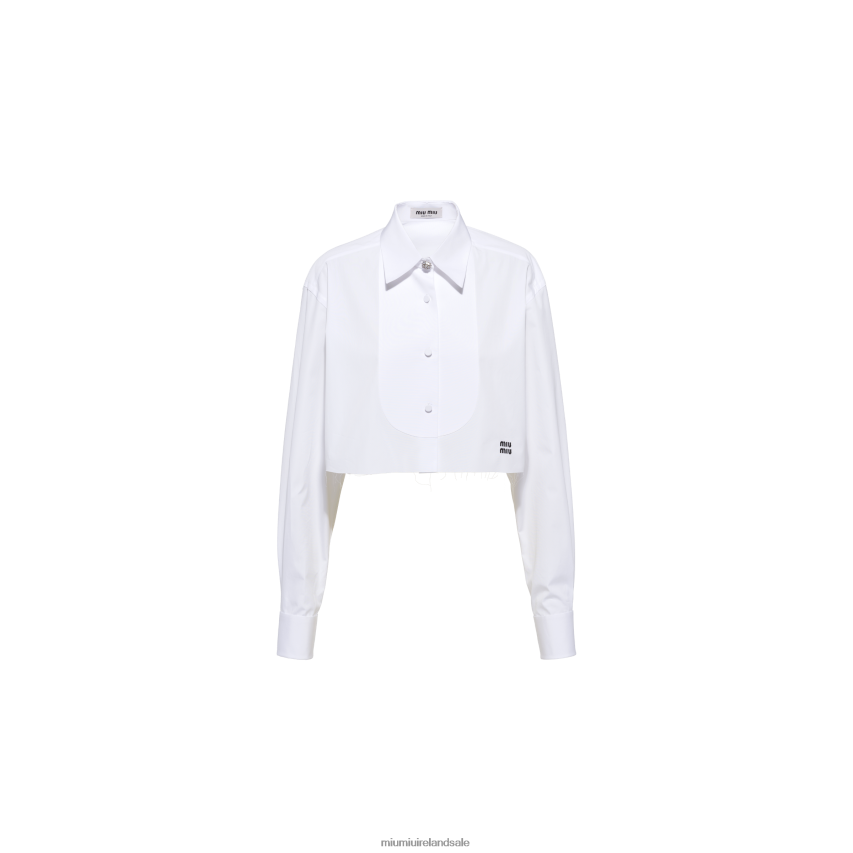 IE Miu MiuReady To Wear Poplin Shirt White XJN62J626