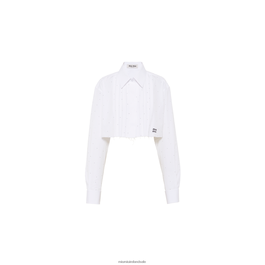IE Miu MiuReady To Wear Poplin Shirt White XJN62J627