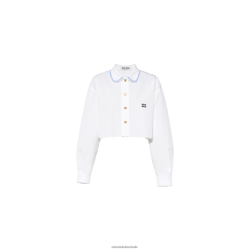 IE Miu MiuReady To Wear Poplin Shirt White XJN62J653
