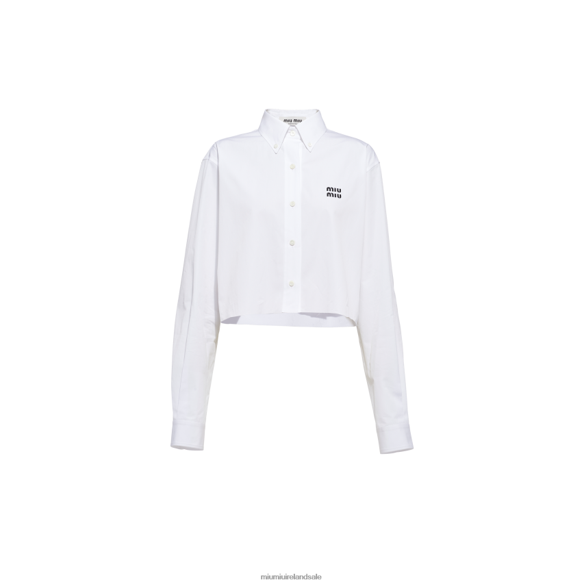 IE Miu MiuReady To Wear Poplin Shirt White XJN62J656