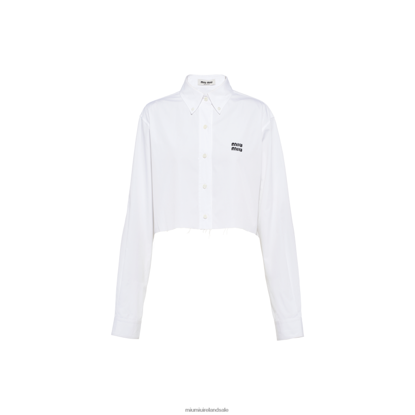 IE Miu MiuReady To Wear Poplin Shirt White XJN62J658