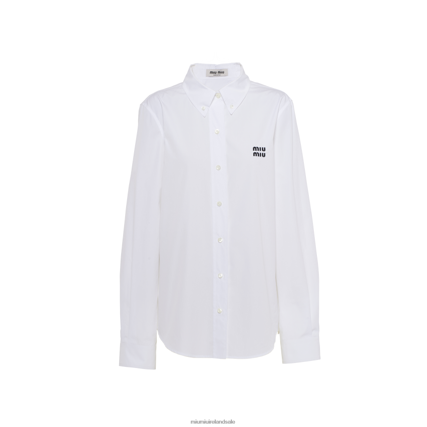 IE Miu MiuReady To Wear Poplin Shirt White XJN62J666