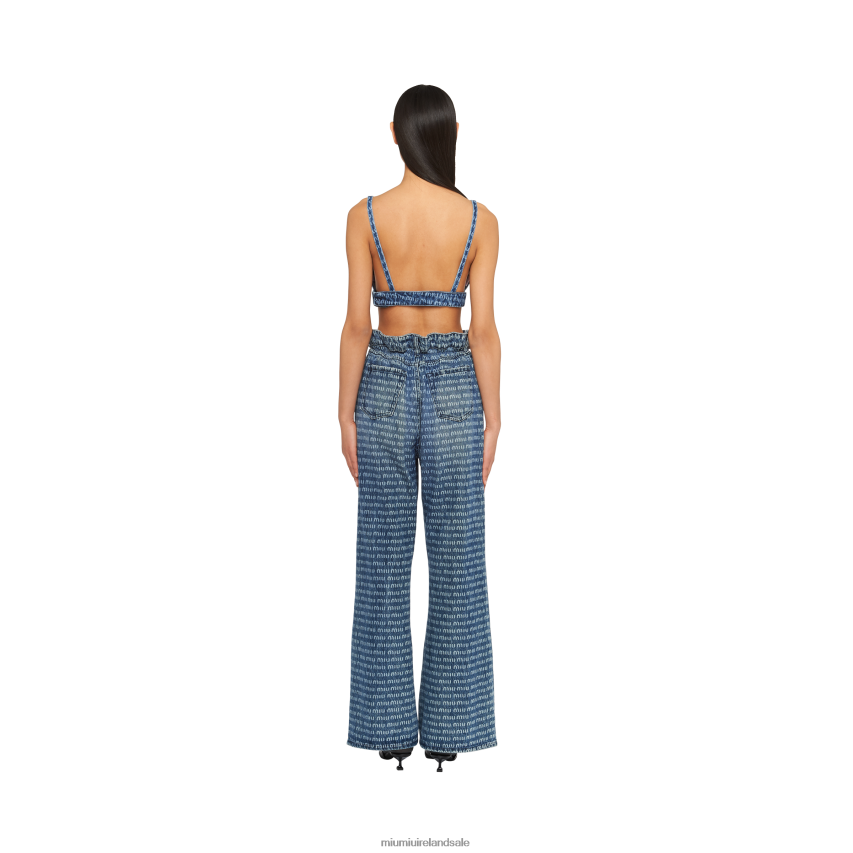 IE Miu MiuReady To Wear Single-breasted Tweed Top Navy XJN62J594