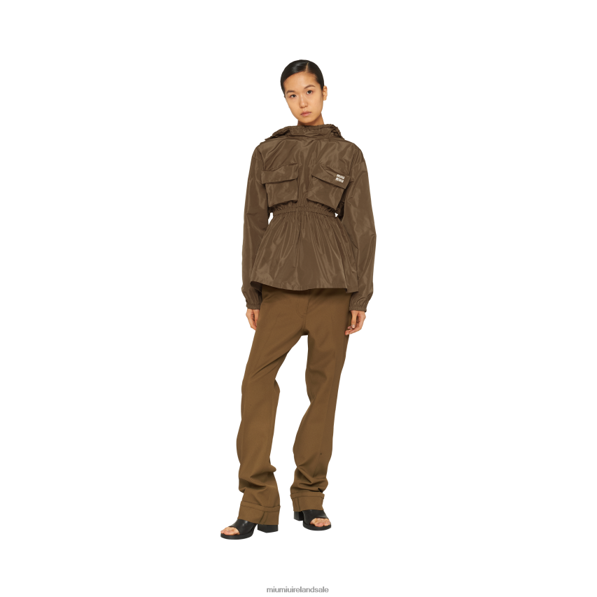 IE Miu MiuReady To Wear Technical Fabric Top Clay Grey XJN62J588