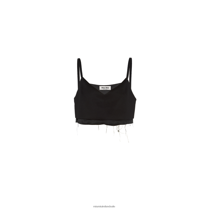 IE Miu MiuReady To Wear Velour Top Black XJN62J590