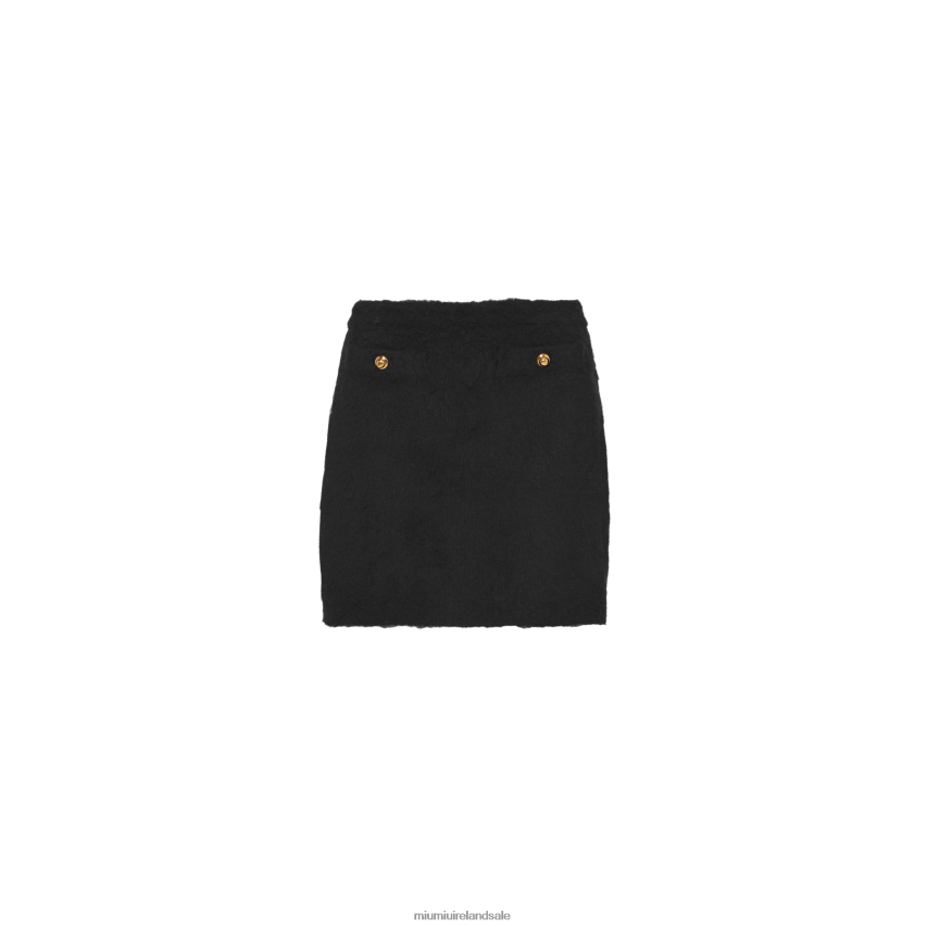 IE Miu MiuReady To Wear Boucle Miniskirt Black XJN62J782