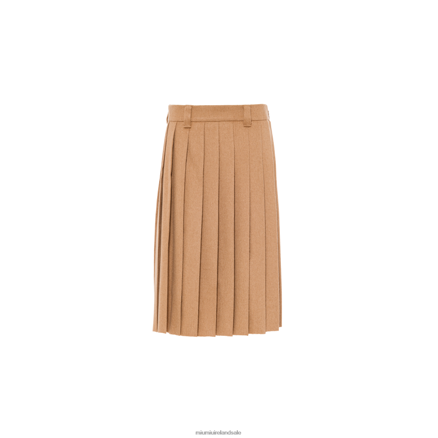 IE Miu MiuReady To Wear Camel-hair Skirt Camel Brown XJN62J931