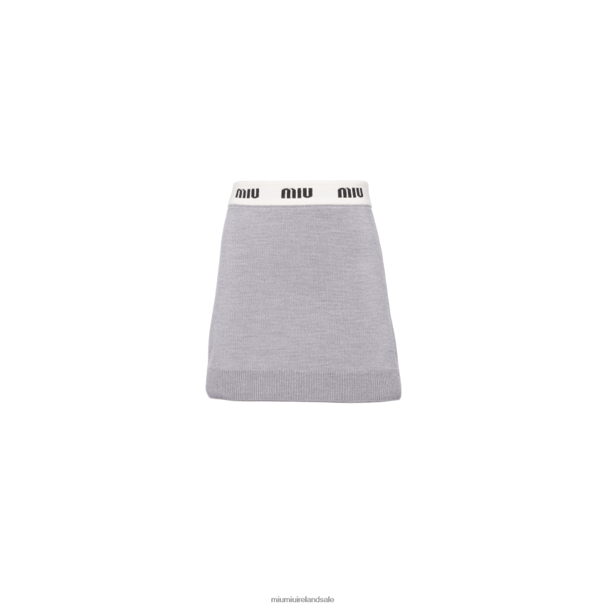 IE Miu MiuReady To Wear Cashmere Skirt Grey XJN62J821