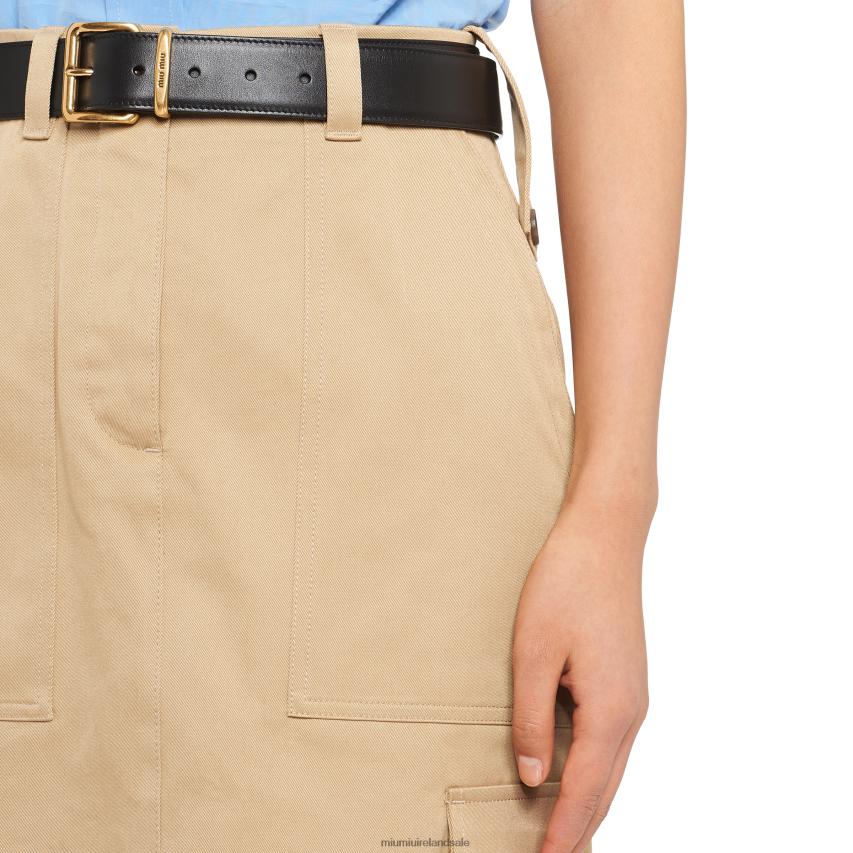 IE Miu MiuReady To Wear Chino Midi Skirt Cord XJN62J862