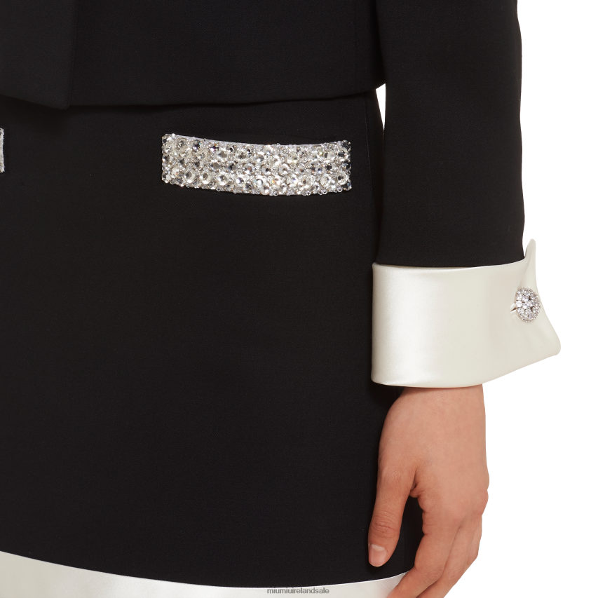 IE Miu MiuReady To Wear Grain De Poudre Mini Skirt Black XJN62J885