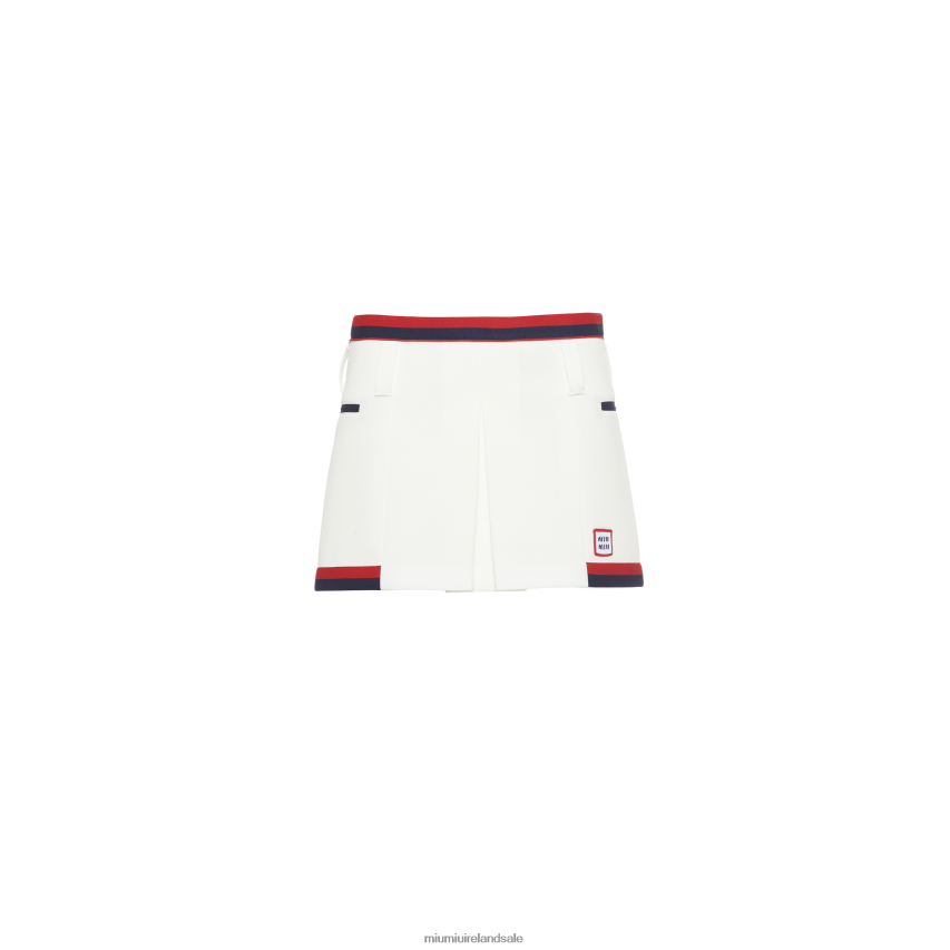 IE Miu MiuReady To Wear Jersey Miniskirt White XJN62J895