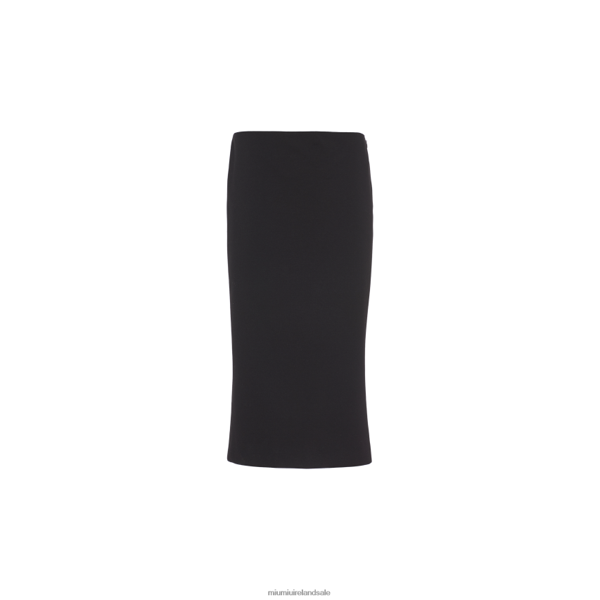 IE Miu MiuReady To Wear Jersey Skirt Black XJN62J928