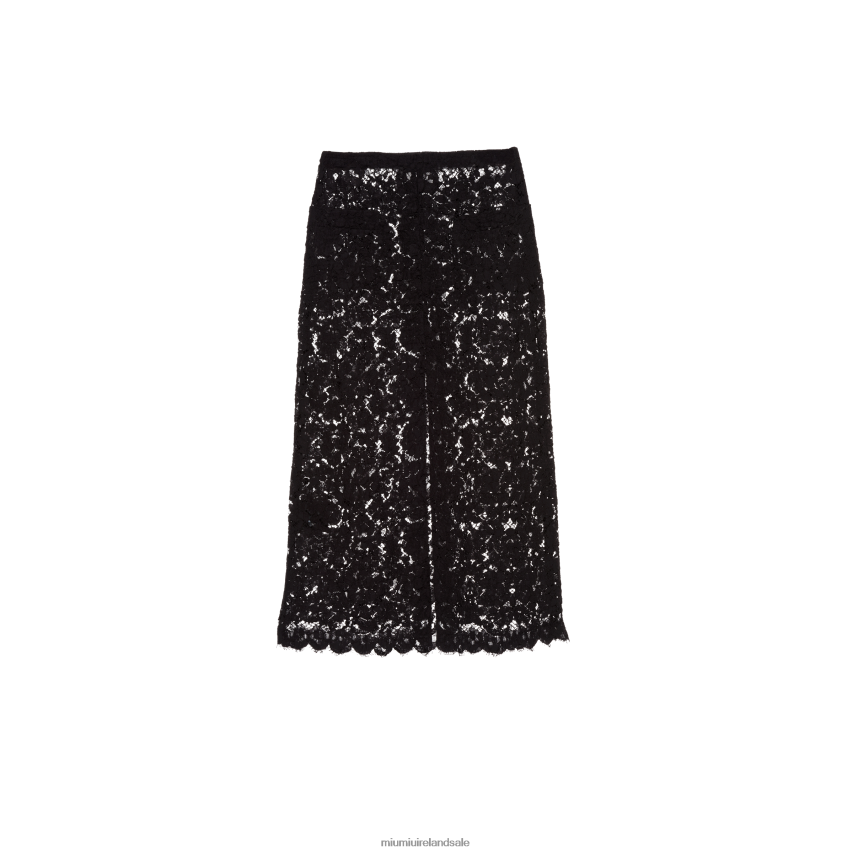 IE Miu MiuReady To Wear Long Lace Skirt Black XJN62J873