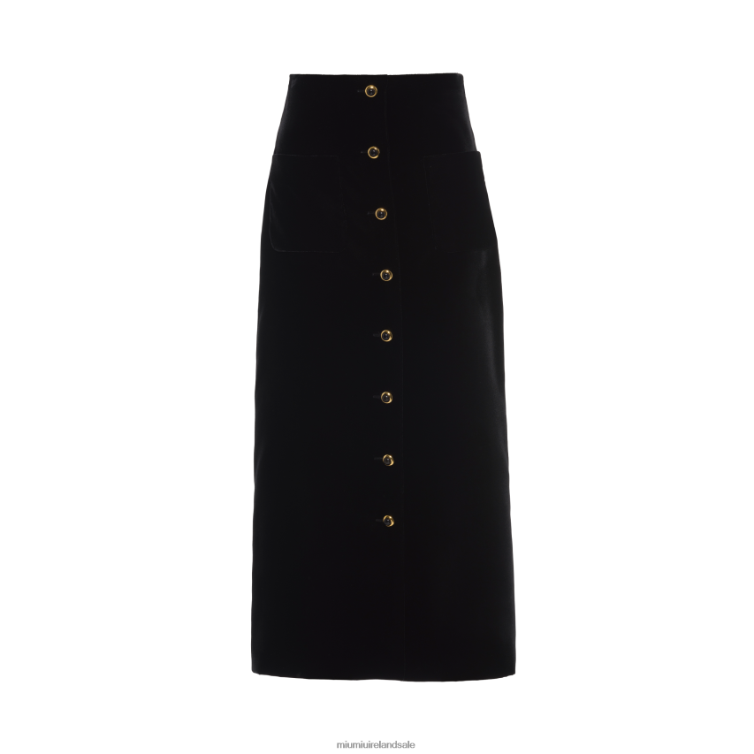 IE Miu MiuReady To Wear Long Velvet Skirt Black XJN62J882
