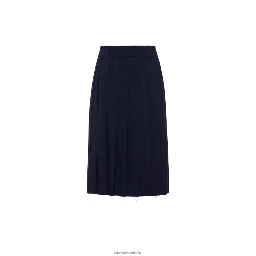 IE Miu MiuReady To Wear Mohair Fabric Skirt Navy XJN62J921
