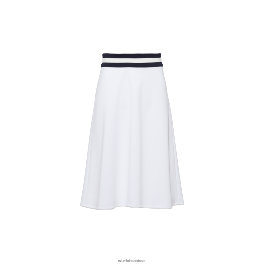 IE Miu MiuReady To Wear Pique Skirt White XJN62J868