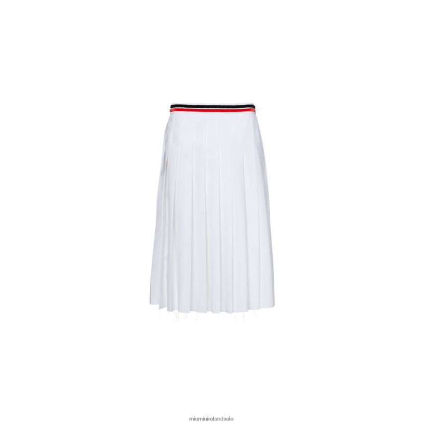 IE Miu MiuReady To Wear Poplin Skirt White XJN62J923