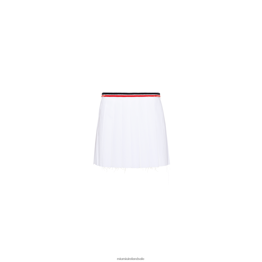 IE Miu MiuReady To Wear Poplin Skirt White XJN62J924