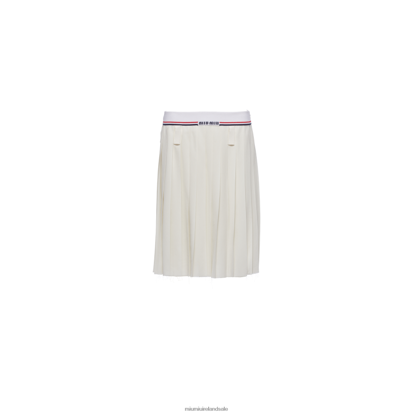 IE Miu MiuReady To Wear Sable Skirt White XJN62J890