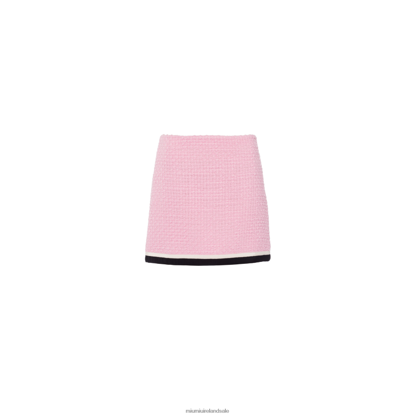 IE Miu MiuReady To Wear Tweed Miniskirt Pink XJN62J917