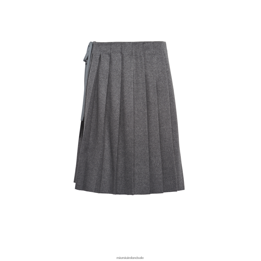 IE Miu MiuReady To Wear Velour Skirt Grey XJN62J847