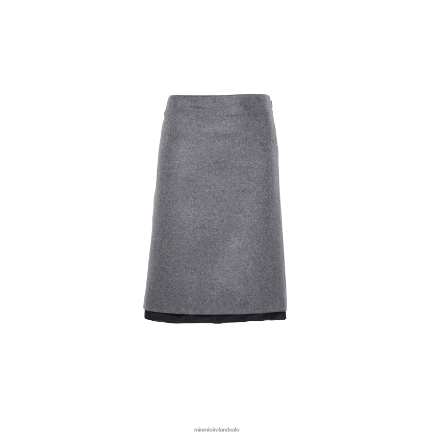 IE Miu MiuReady To Wear Velour Skirt Grey XJN62J848