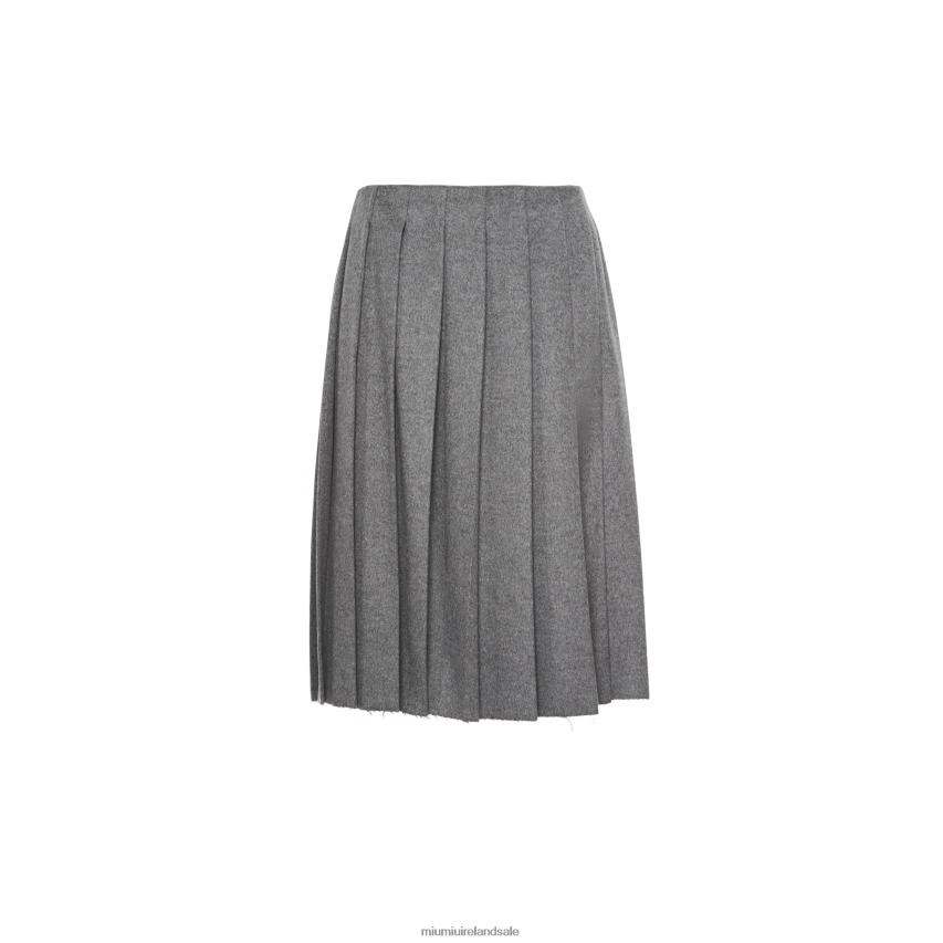 IE Miu MiuReady To Wear Velour Skirt Grey XJN62J852