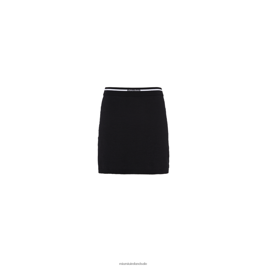 IE Miu MiuReady To Wear Viscose Skirt Black XJN62J788