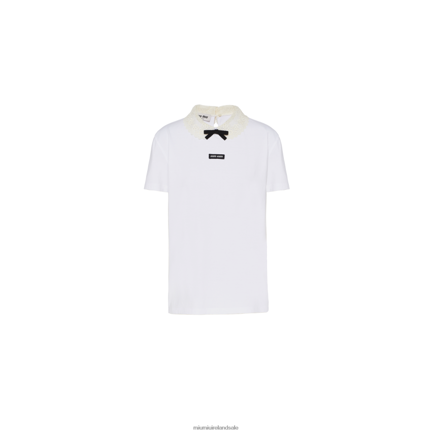 IE Miu MiuReady To Wear Cotton T-shirt White XJN62J711
