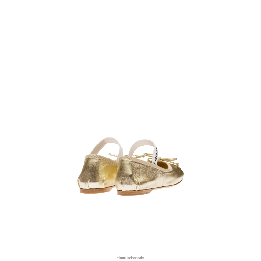 IE Miu MiuShoes Mordore Nappa Leather Ballerinas Pyrite XJN62J276