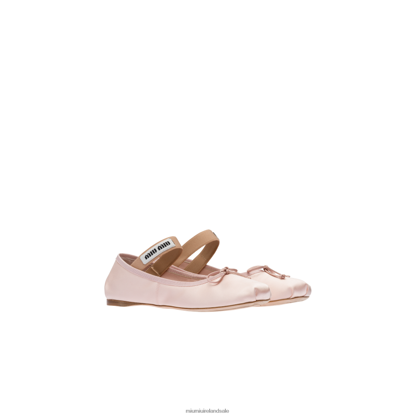 IE Miu MiuShoes Satin Ballerinas Orchid Pink XJN62J283
