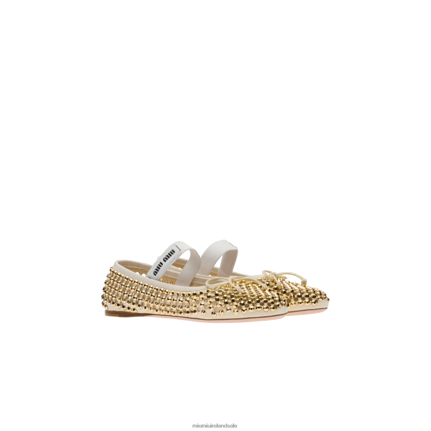 IE Miu MiuShoes Satin Ballerinas Sand Beige XJN62J282