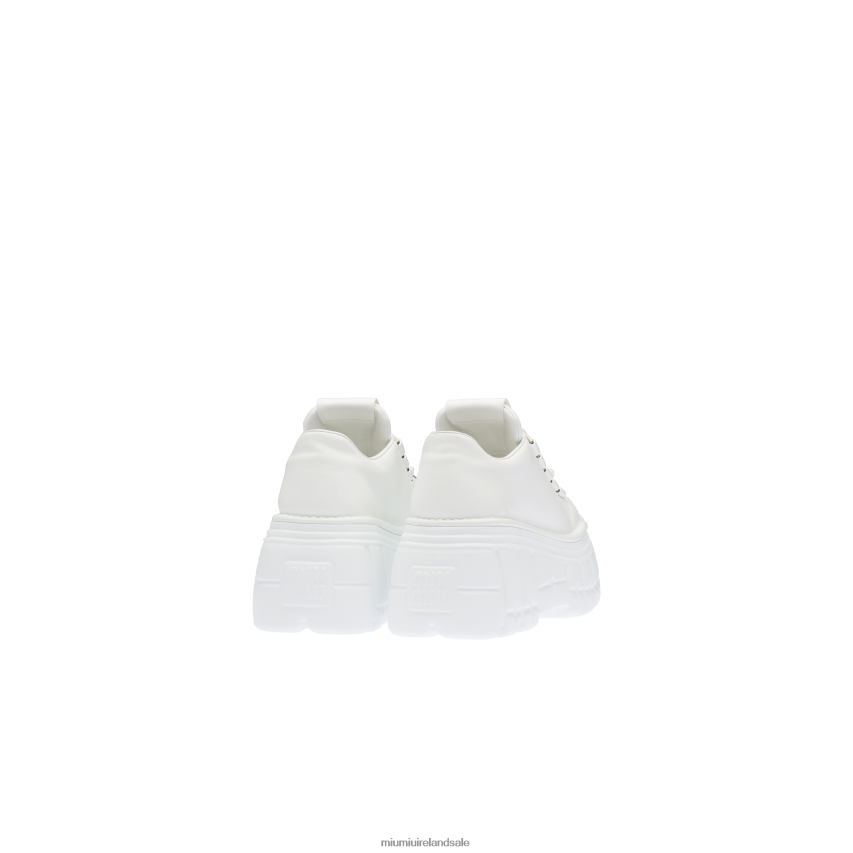 IE Miu MiuLoafers & Lace-Ups Leather Laced Derby Shoes White XJN62J331