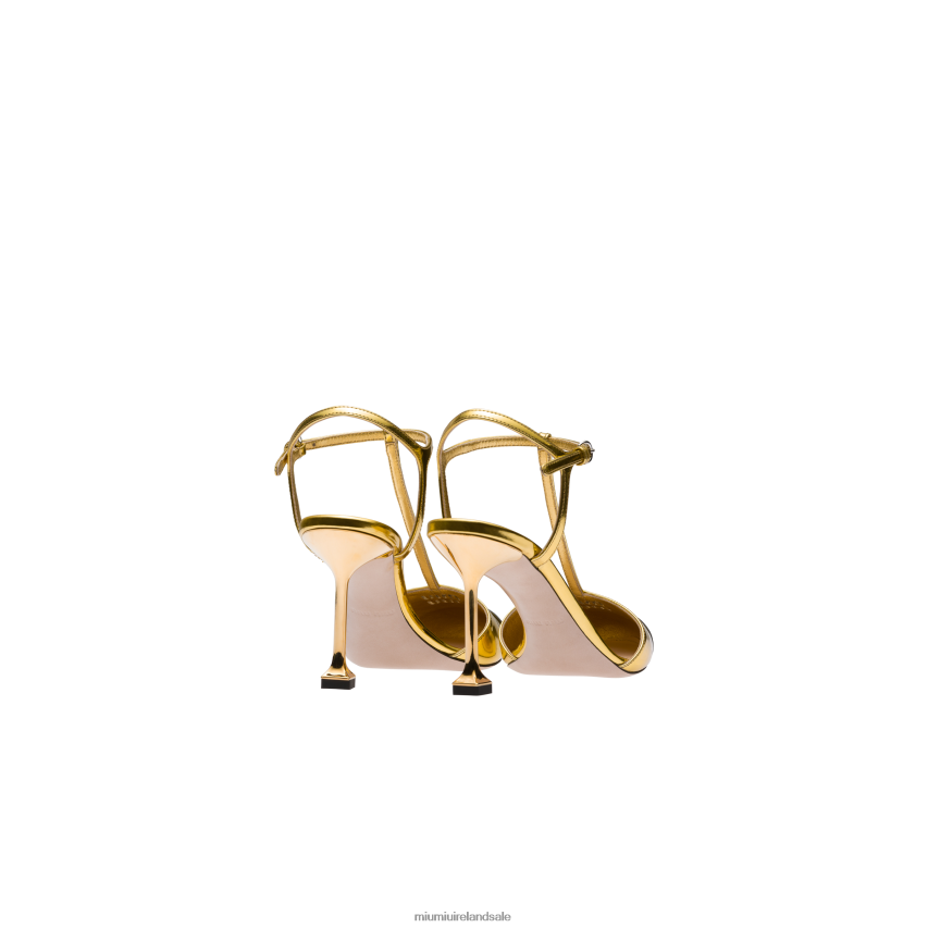 IE Miu MiuShoes Metallic Technical Fabric And Patent Leather Pumps Gold/Black XJN62J198