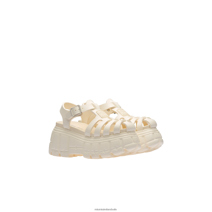 IE Miu MiuShoes Eva Platform Sandals Ivory XJN62J254