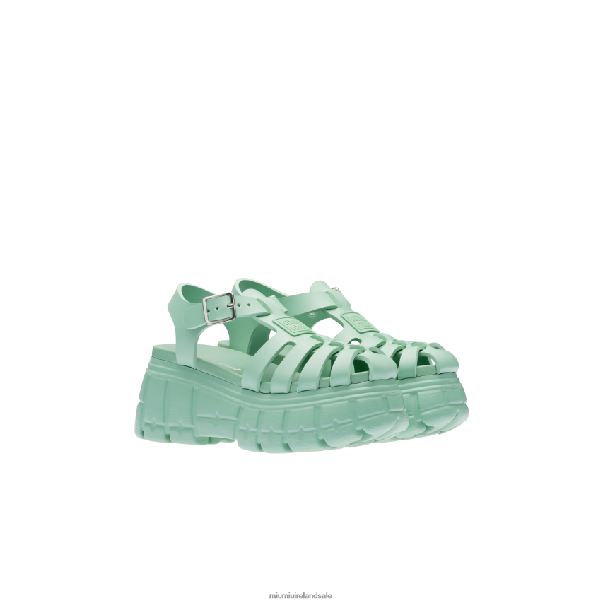 IE Miu MiuShoes Eva Platform Sandals Sage Green XJN62J253