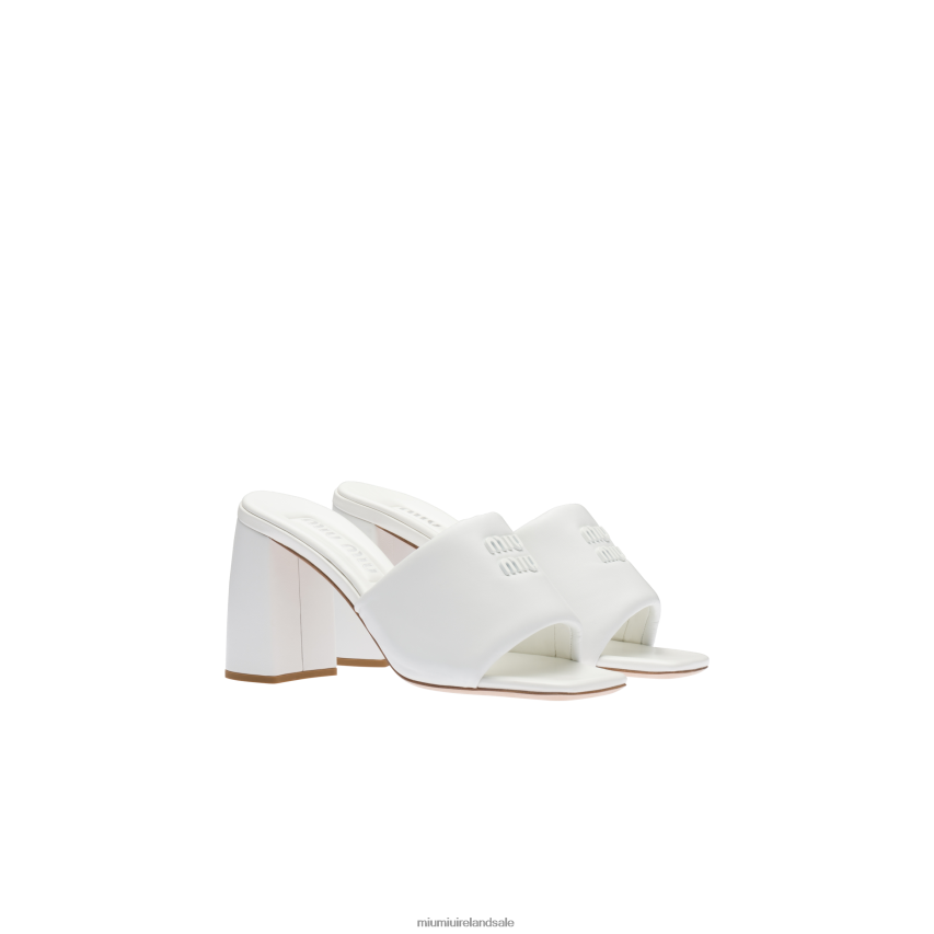 IE Miu MiuShoes Leather Sandals White XJN62J225