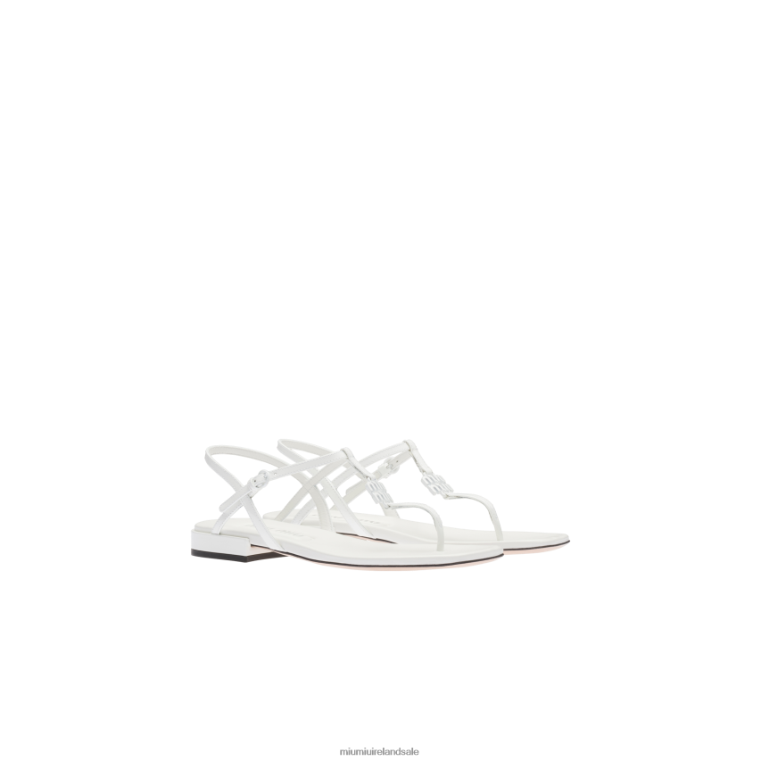 IE Miu MiuShoes Patent Thong Sandals White XJN62J213