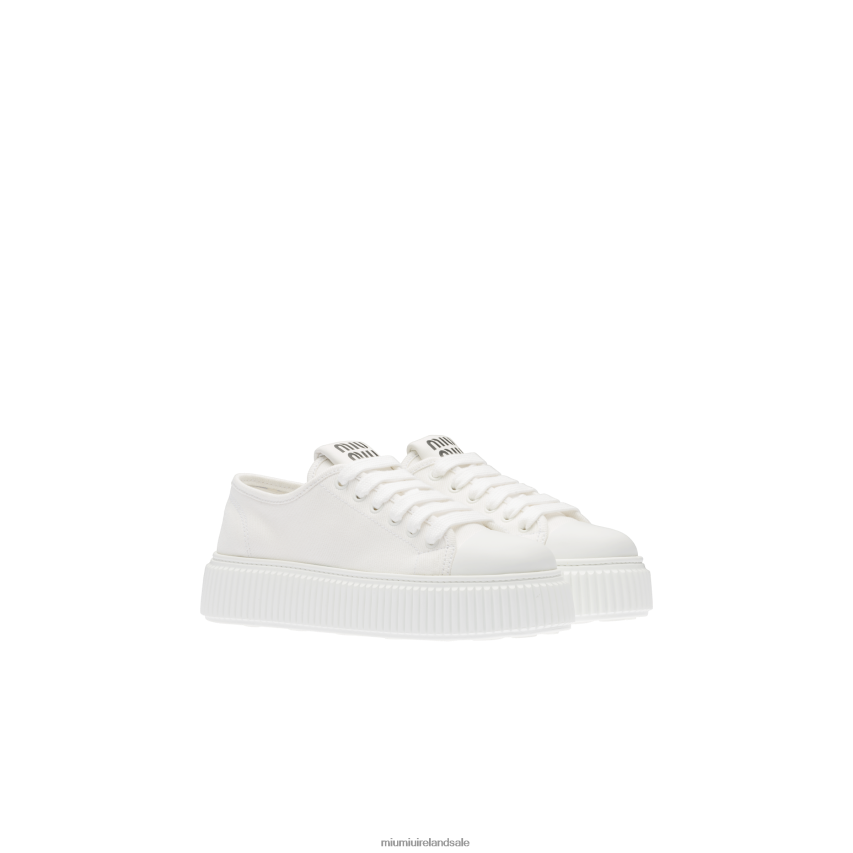 IE Miu MiuShoes Denim Sneakers White XJN62J297