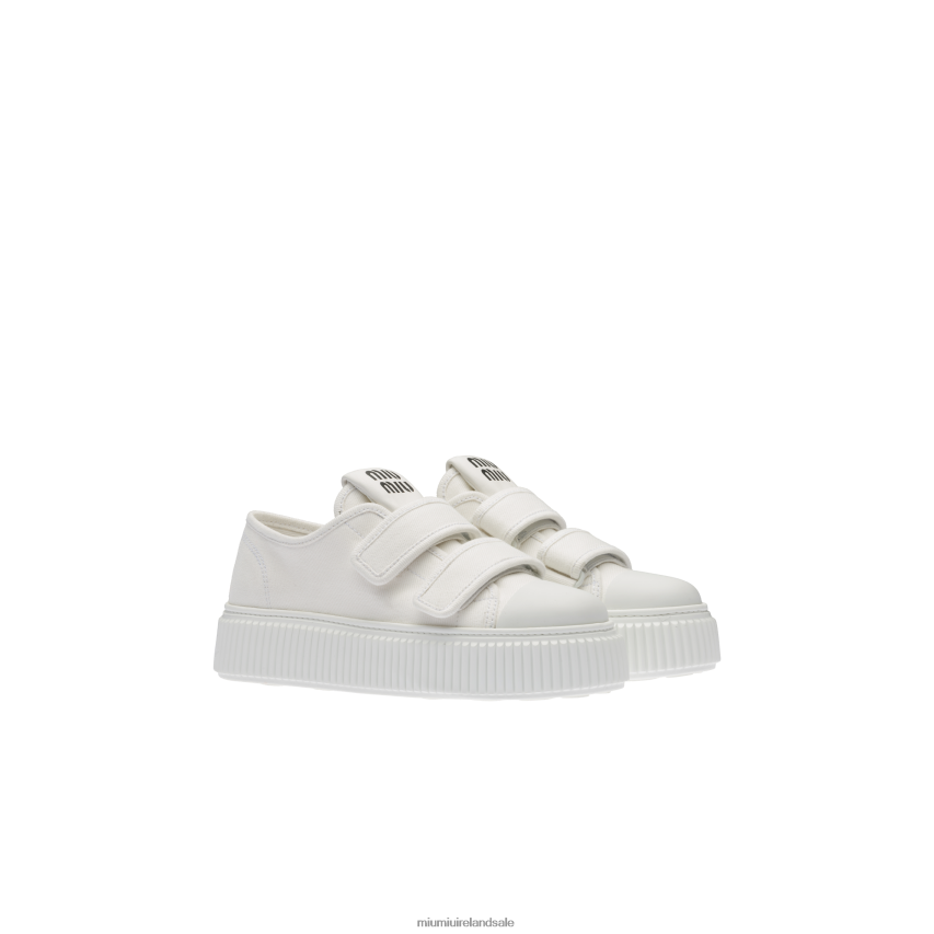 IE Miu MiuShoes Denim Sneakers White XJN62J298