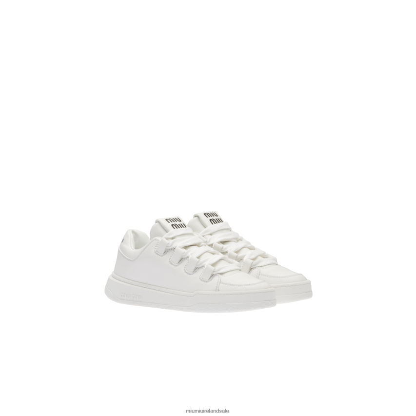IE Miu MiuShoes Leather Sneakers White XJN62J291